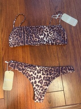 Benoa Swim Leopard Print Brown Bikini Set